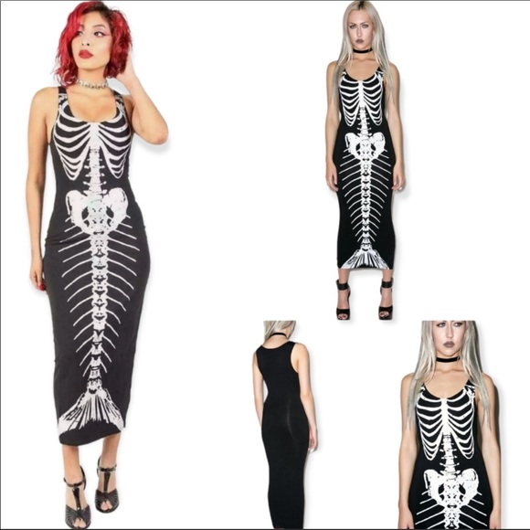Iron Fist Dresses & Skirts - Mermaid For Life Skeleton Maxi BodyCon Dress: Size S